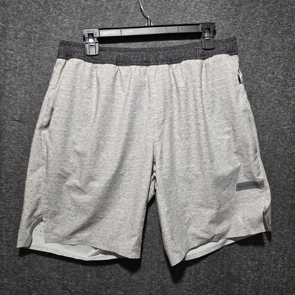 Legends Relay Shorts Mens L Heathered Gray Linerless Drawstrings Performance Gym